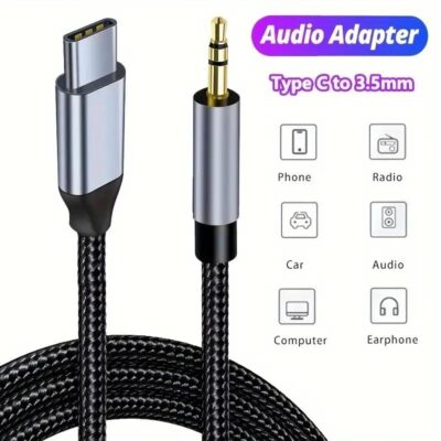 Adaptateur Type-C vers Jack 3.5mm – 1m (Câble Audio)
