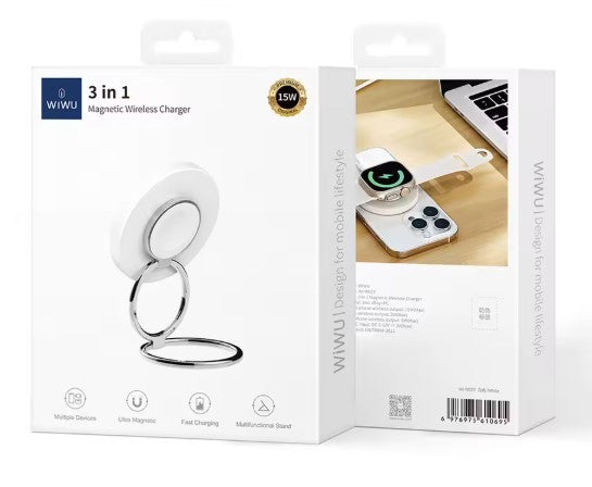 Chargeur Sans Fil MagSafe 3 en 1 WiWU 15W - Station Pliable – Image 2