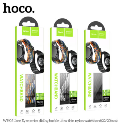 WH03 Jane Eyre Series Sliding Buckle Ultra Thin Nylon Watchband – 22mm 10