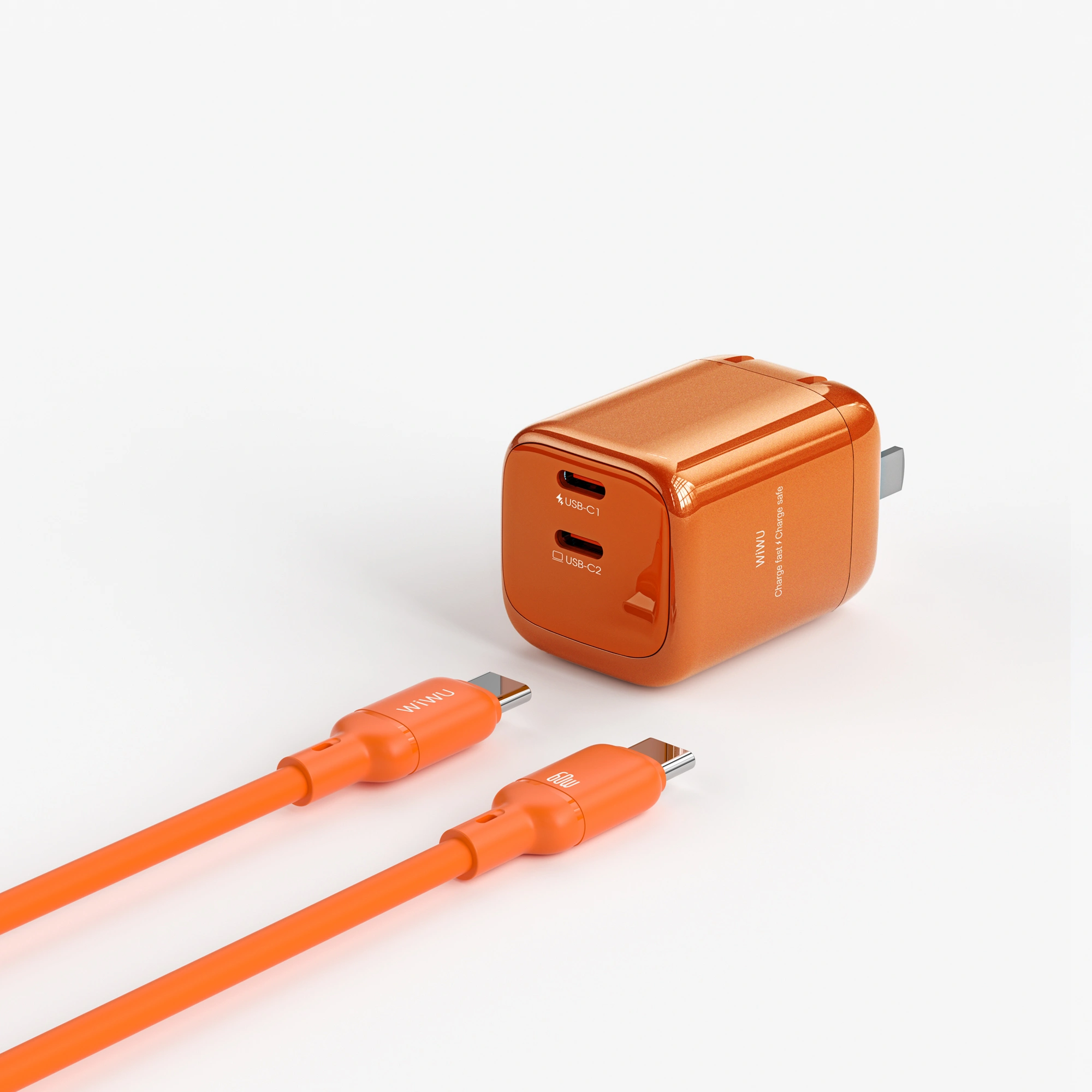 Chargeur Rapide WiWU Cube 45W GaN – 2 Ports USB-C