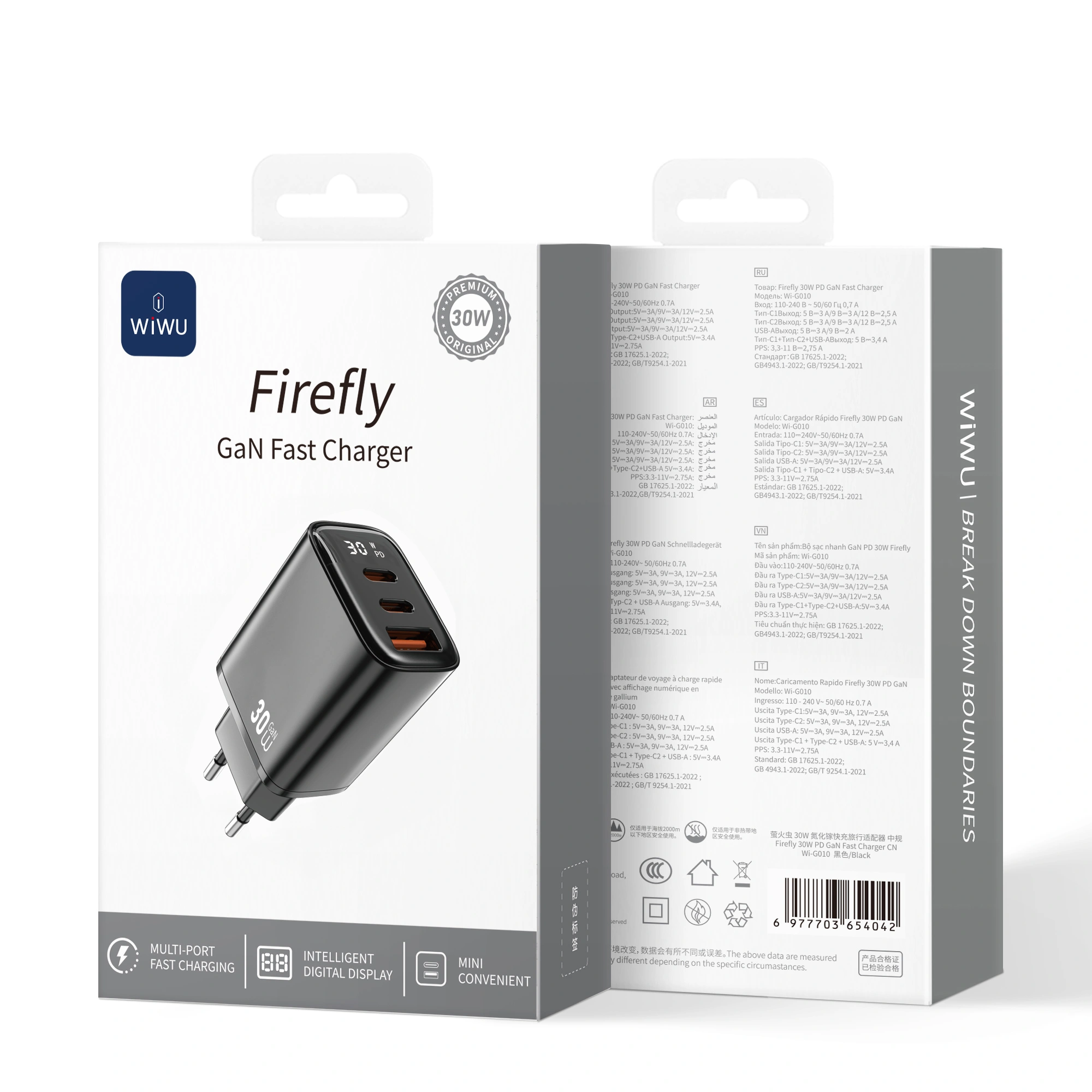 Chargeur Rapide WiWU Firefly 30W GaN – Wi-G010 – Image 2