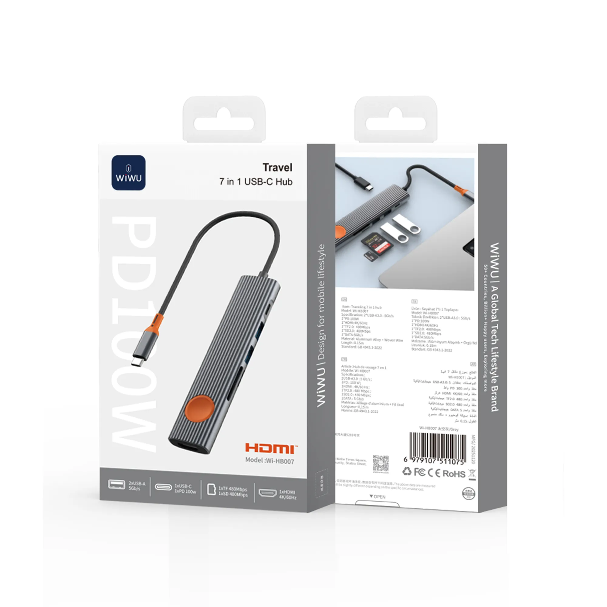 Hub USB-C WiWU 7-en-1 Wi-HB007 – Image 2